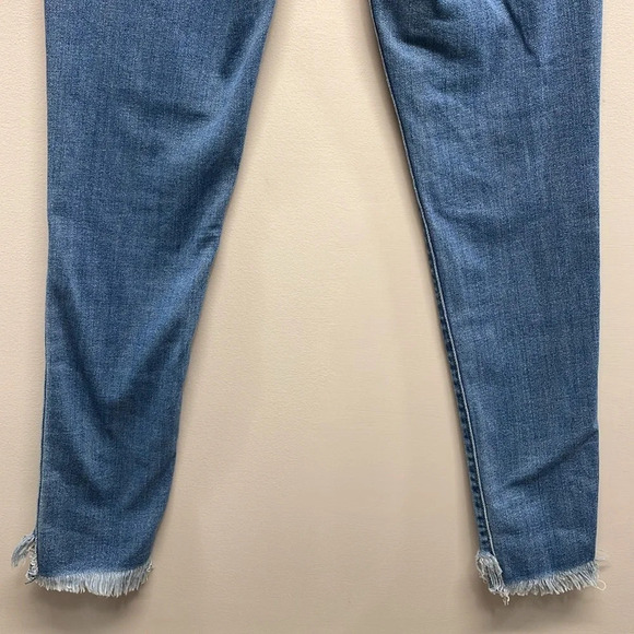 Levi’s 721 High Rise Skinny Denim Medium Wash Jeans Raw Hem 29 - Picture 6 of 15